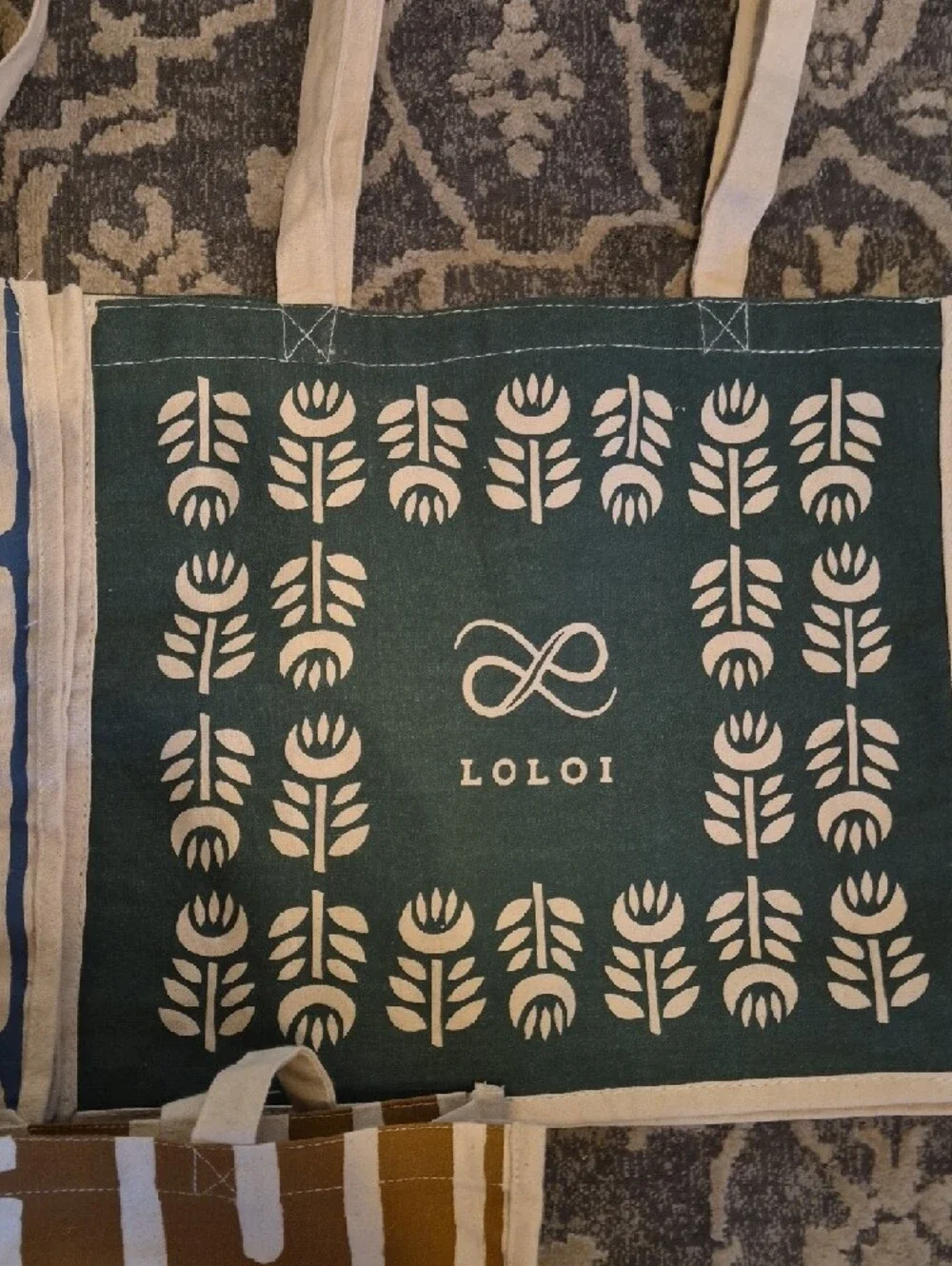 LOLOI Canvas Tote‎ Bag - Blue, Green, and Brown Options